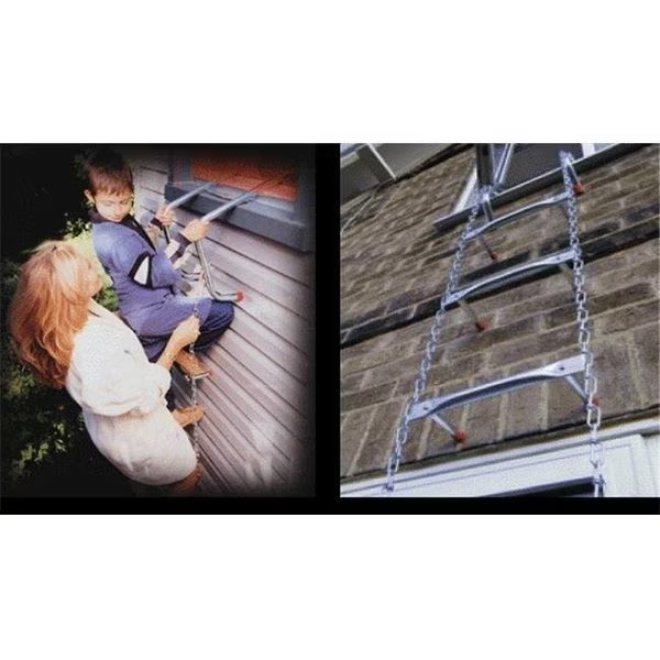 Safe-Escape 1045 4th-5th Story 45 ft. Portable Fire Escape Ladder Fits 10 in. Thick Wall - Steel Chain, Safe Escape, Mfr#: 1045